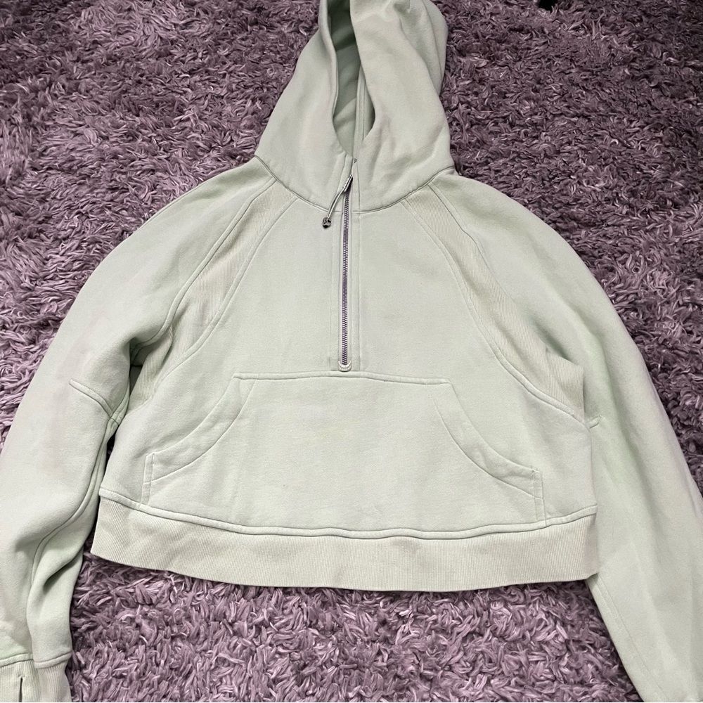 Lululemon oversized scuba half zip hoodie size medium/large creamy mint